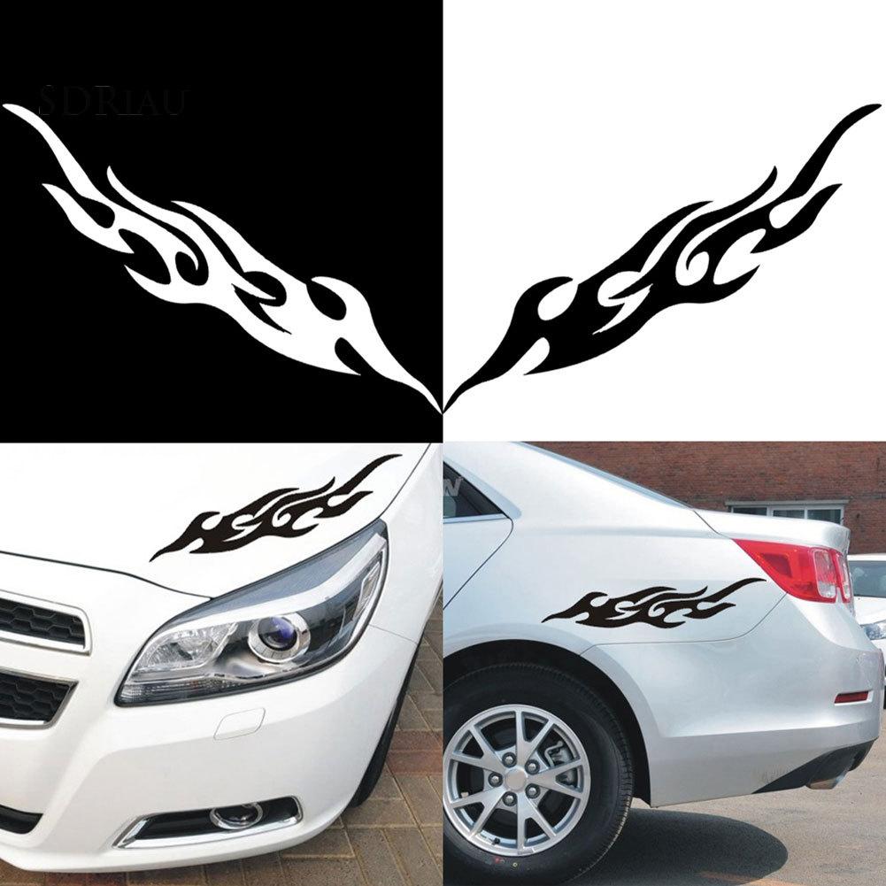 1 Cặp Sticker Dán Trang Trí Hình Ngọn Lửa Cho Xe Ô-Tô