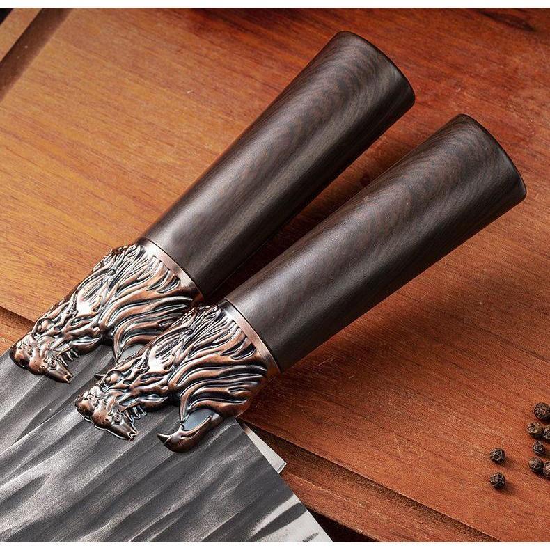 Dao Chặt Xương Nhật Bản Đầu Rồng Thép Không Gỉ Siêu Bền