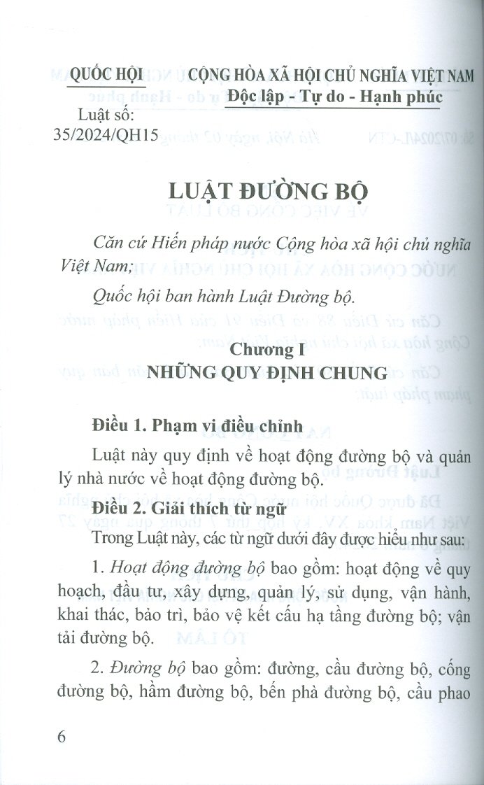 Luật Đường Bộ Năm 2024