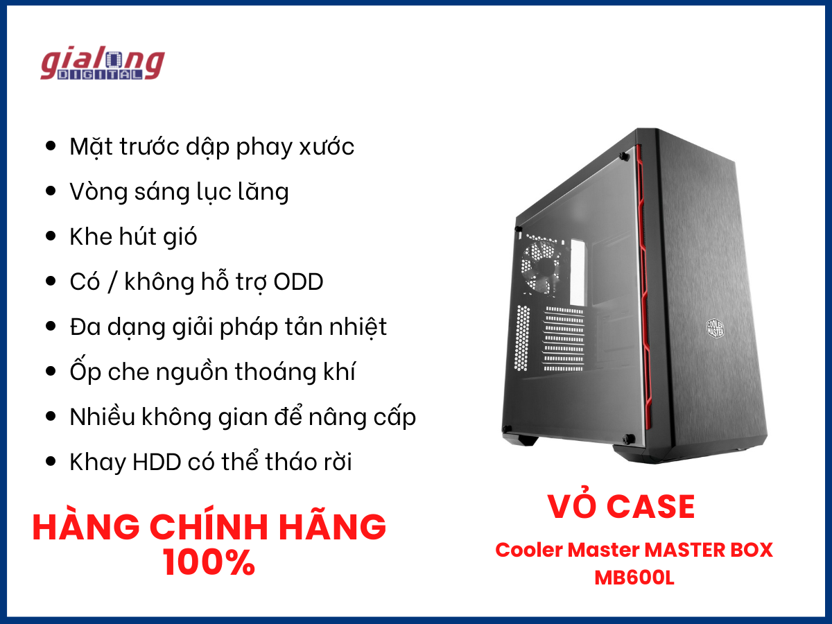 Vỏ case Cooler Master MASTER BOX MB600L - Hàng chính hãng