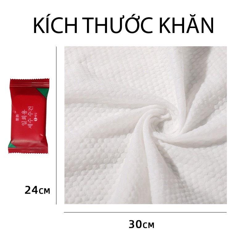 Khăn Nén Hàn Quốc Hình Viên Kẹo Đa Năng, Tiện Lợi - Túi 20 Viên - Kích thước 24x30cm và 20x20cm