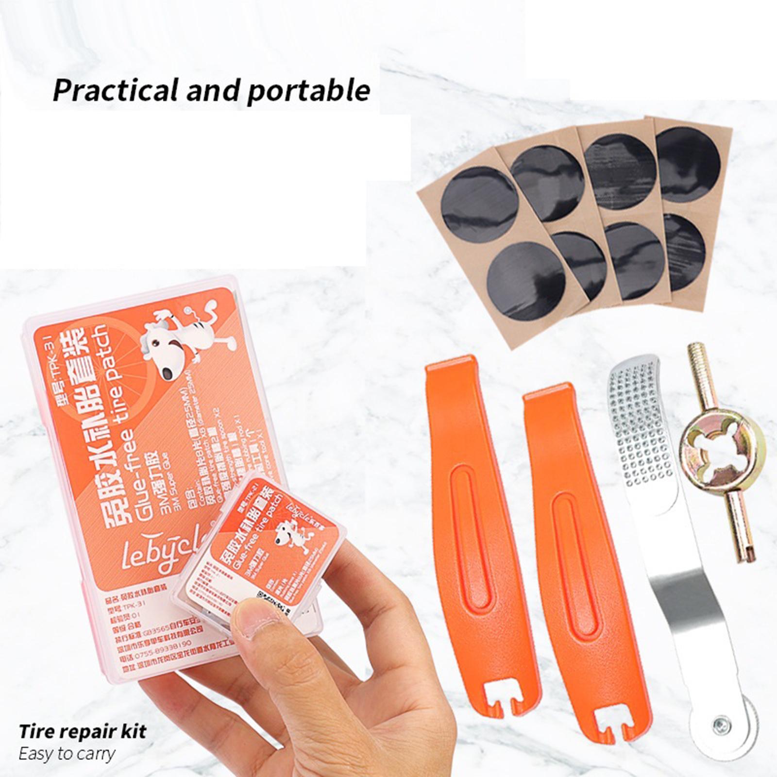 Bike Puncture Repair Tools Tire Patch Handy Maintenance Set Patch File Lever