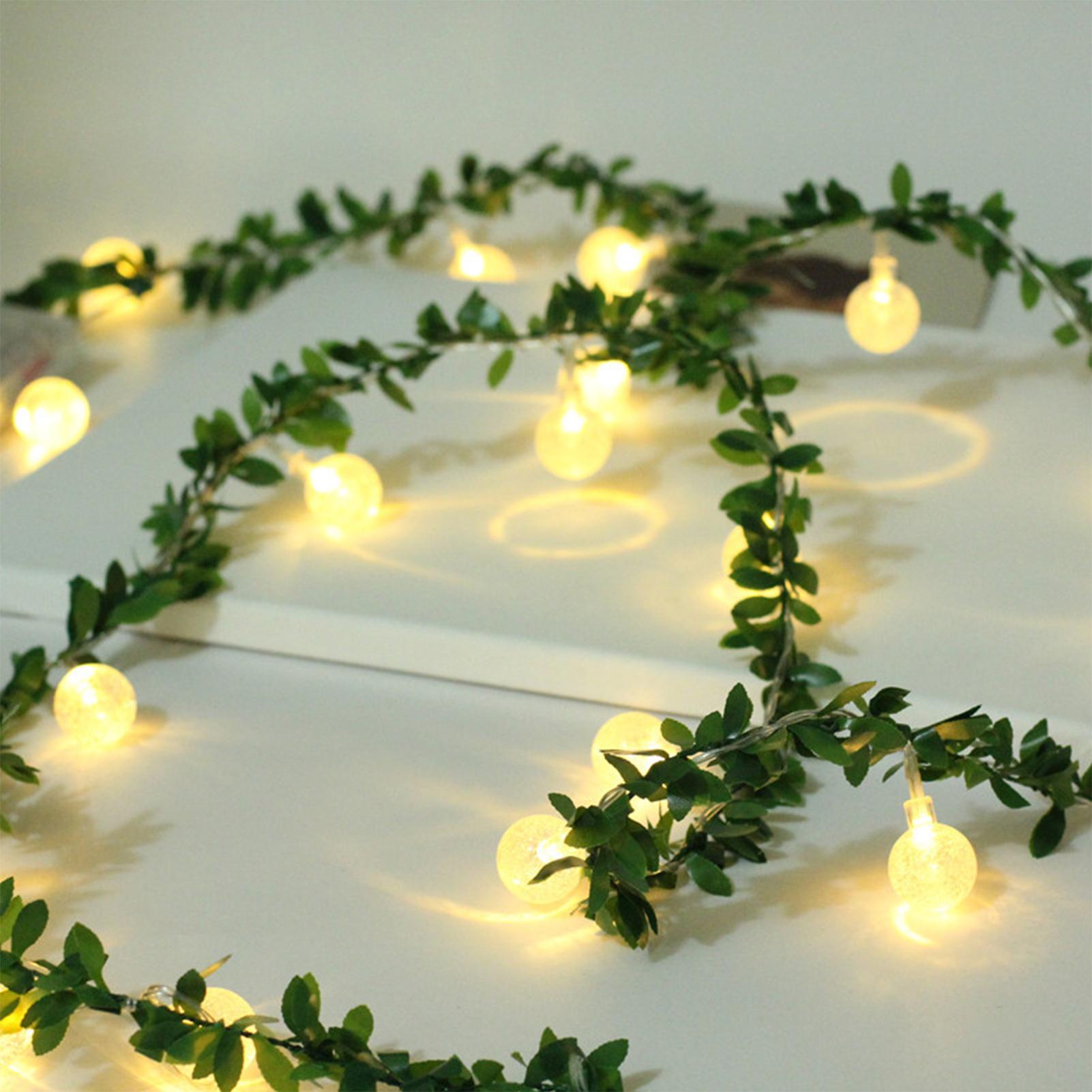 Dây đèn led 20 bóng hình tròn ánh sáng trắng ấm trang trí giáng sinh sân vườn