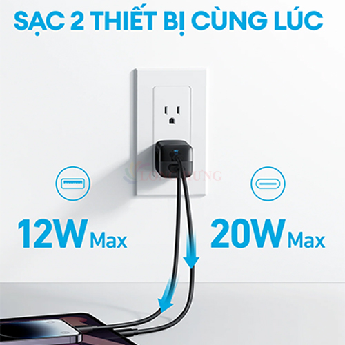 Cốc sạc Anker 323 1USB 1Type-C 33W PIQ 3.0/PD A2331 - Hàng chính hãng