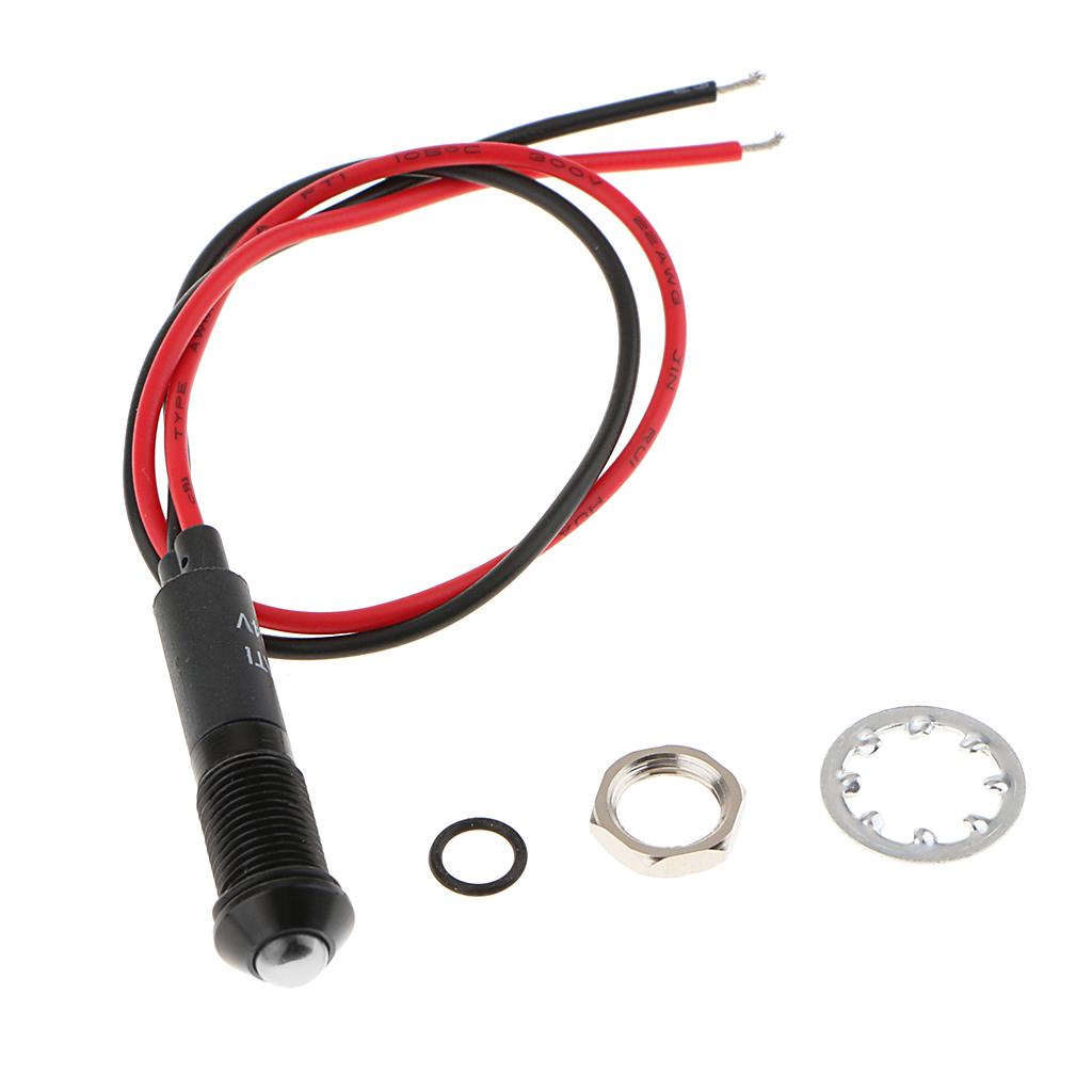 8mm 24V Car Motorcycle Metal White LED Indicator   Light Lamp &