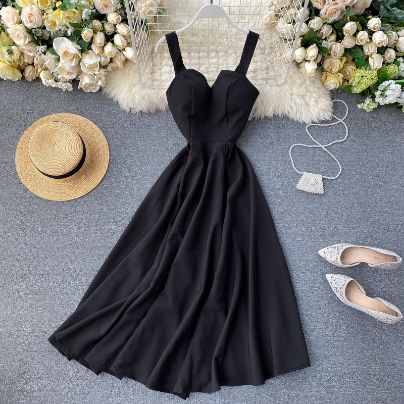 đầm xòe maxi 2 dây cúp ngực lưng đan dây siêu xinh d134284