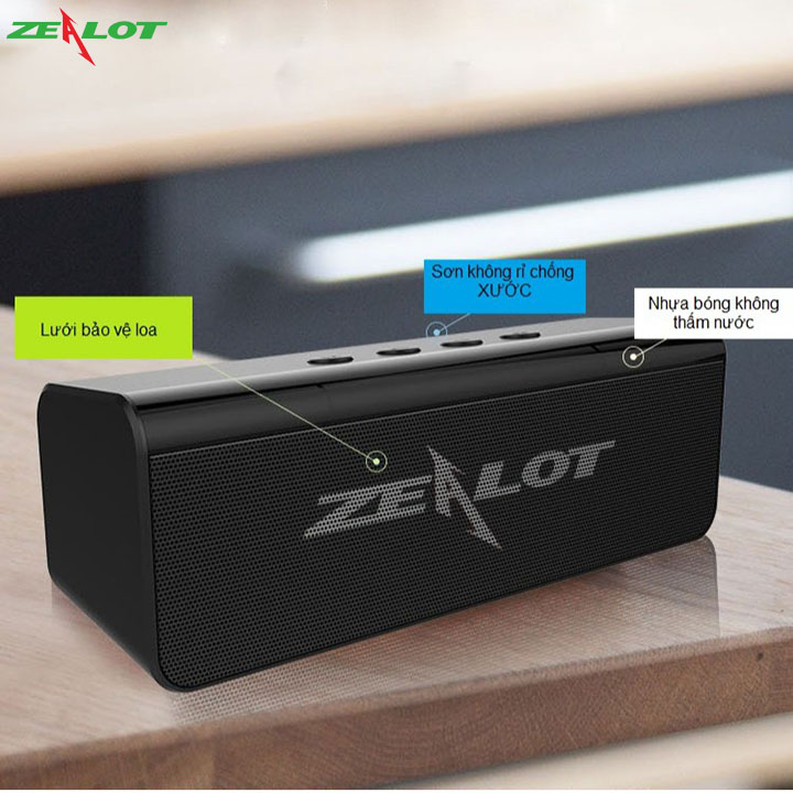 Loa bluetooth Zealot không dây nghe nhạc cực hay, âm thanh chất lượng cao, thẻ nhớ, USB - Hàng chính hãng