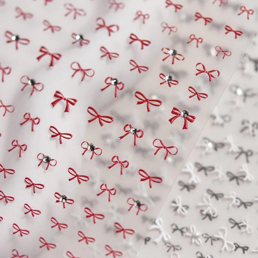 Sticker 5D Lụa Nổi Hình 300 Nơ Đỏ Đính Đá Khảm Đá TL054 Trang Trí Móng Tay Chân Làm Nail Siêu Tiện Lợi Dịp Lễ Tết Women Nữ