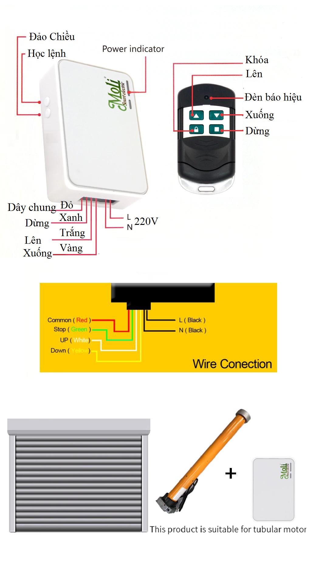 BỘ ĐIỀU KHIỂN TỪ XA CỬA CUỐN 2 REMOTE - HÀNG CHÍNH HÃNG