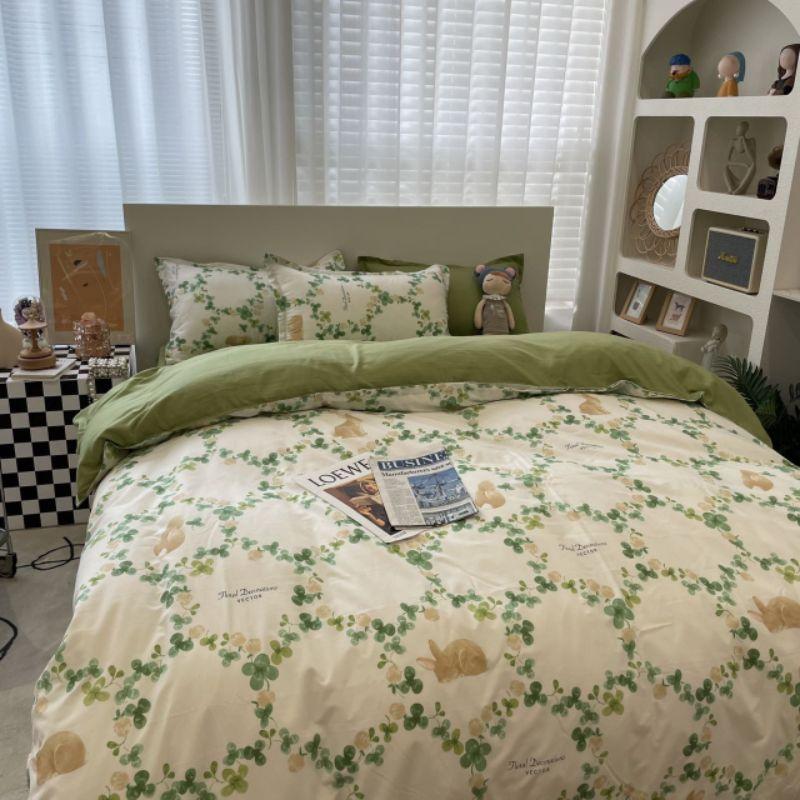 Bộ chăn ga gối cotton poly Hoa Nhí 2022. Chăn ga phong cách Hàn Quốc QUY Bedding