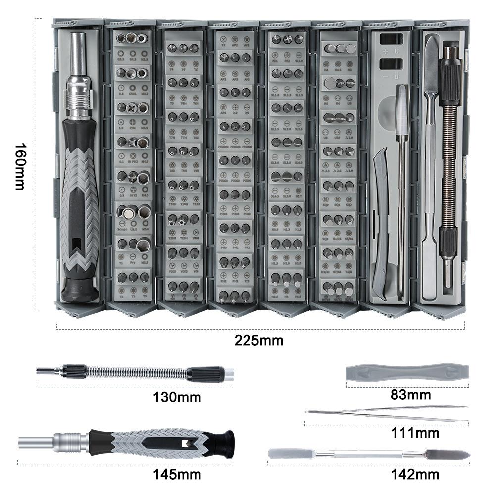 126PCS Screwdriver Set with 120pcs CRV Strong Magnetic Bits Multifunctional Screwdrivers Repairing Kit for Mobilephones Computers Home Appliances