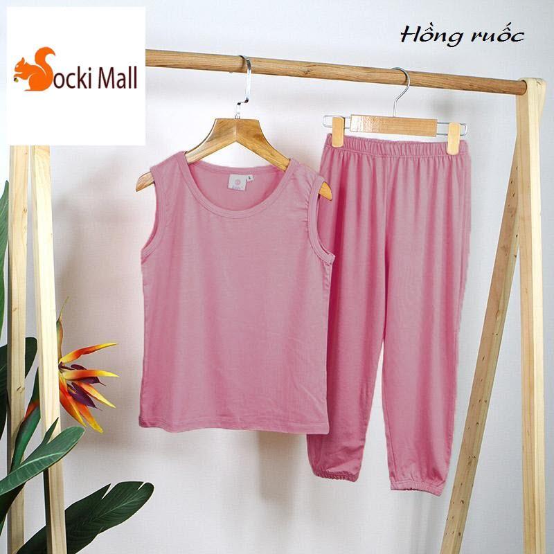 Thời trang trẻ em - Đồ bộ quần áo thun bé trai, bé gái, ba lỗ trơn, chất cotton mát mẻ