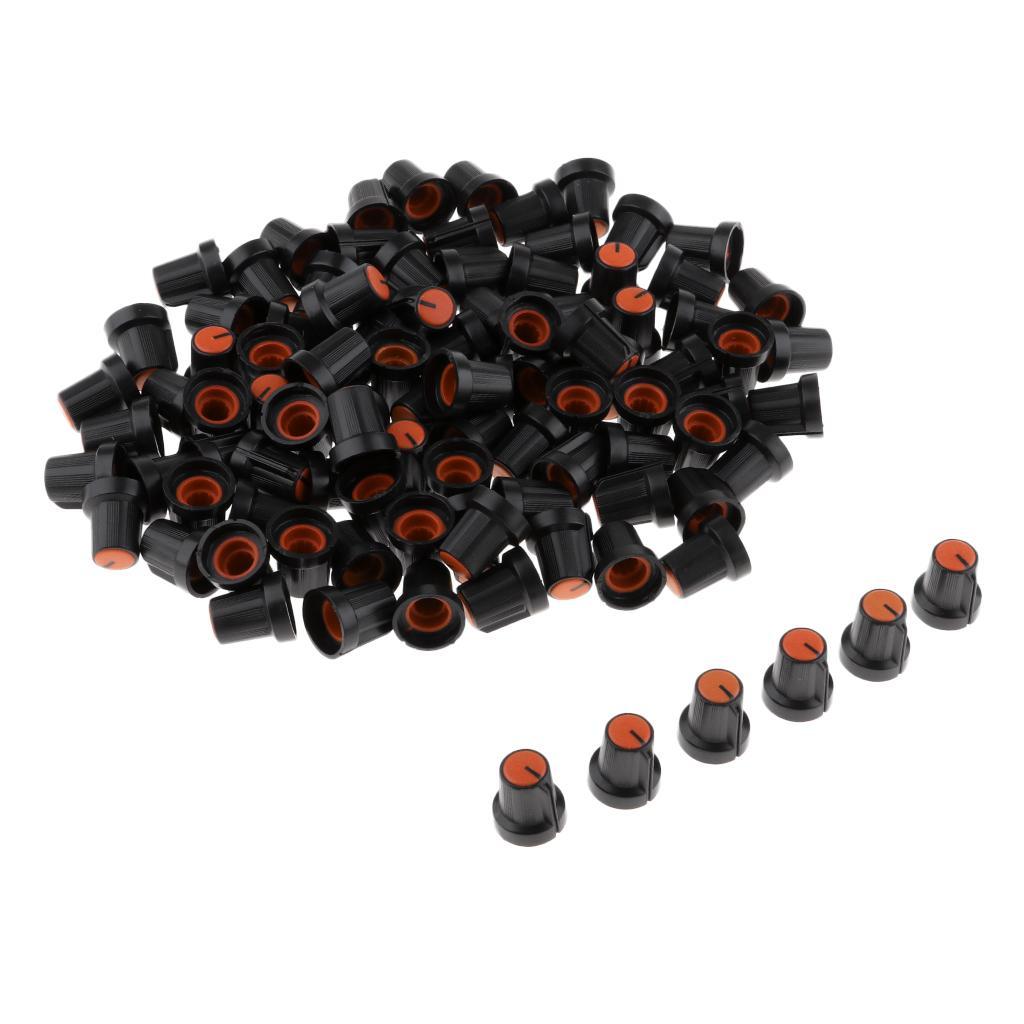 100 Pieces 6mm Potentiometer Control Volume Knobs Mini orange