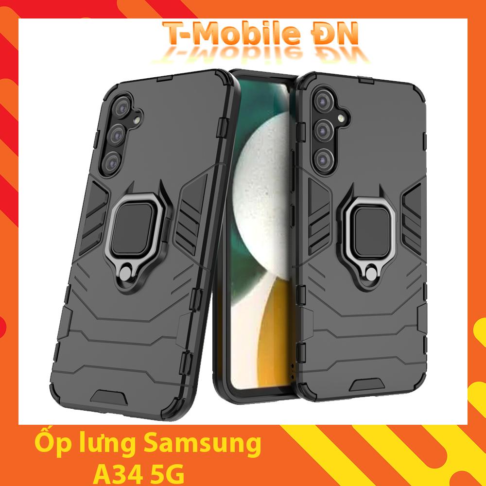 Ốp lưng Samsung A34 5G, Ốp Chống sốc Iron Man có giá đỡ nhẫn iring hít Ôtô Bảo vệ viền và Camera cho Samsung A34 5G