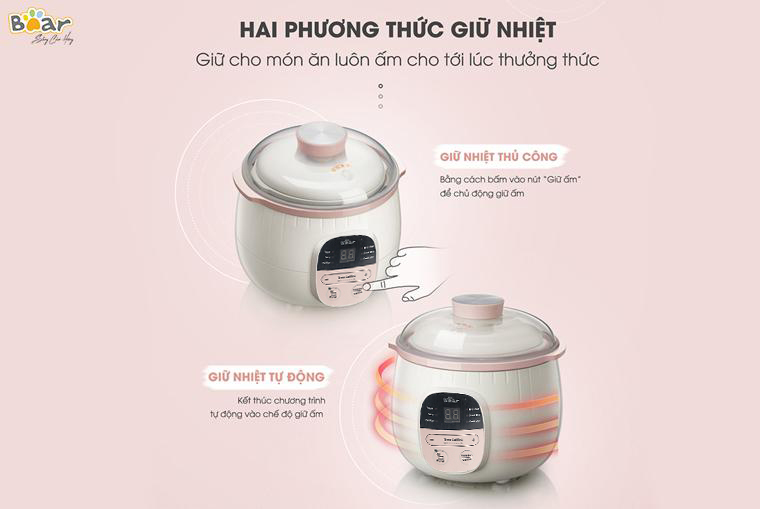 Nồi nấu chậm 0.8L Bear SUB001 – Hàng chính hãng