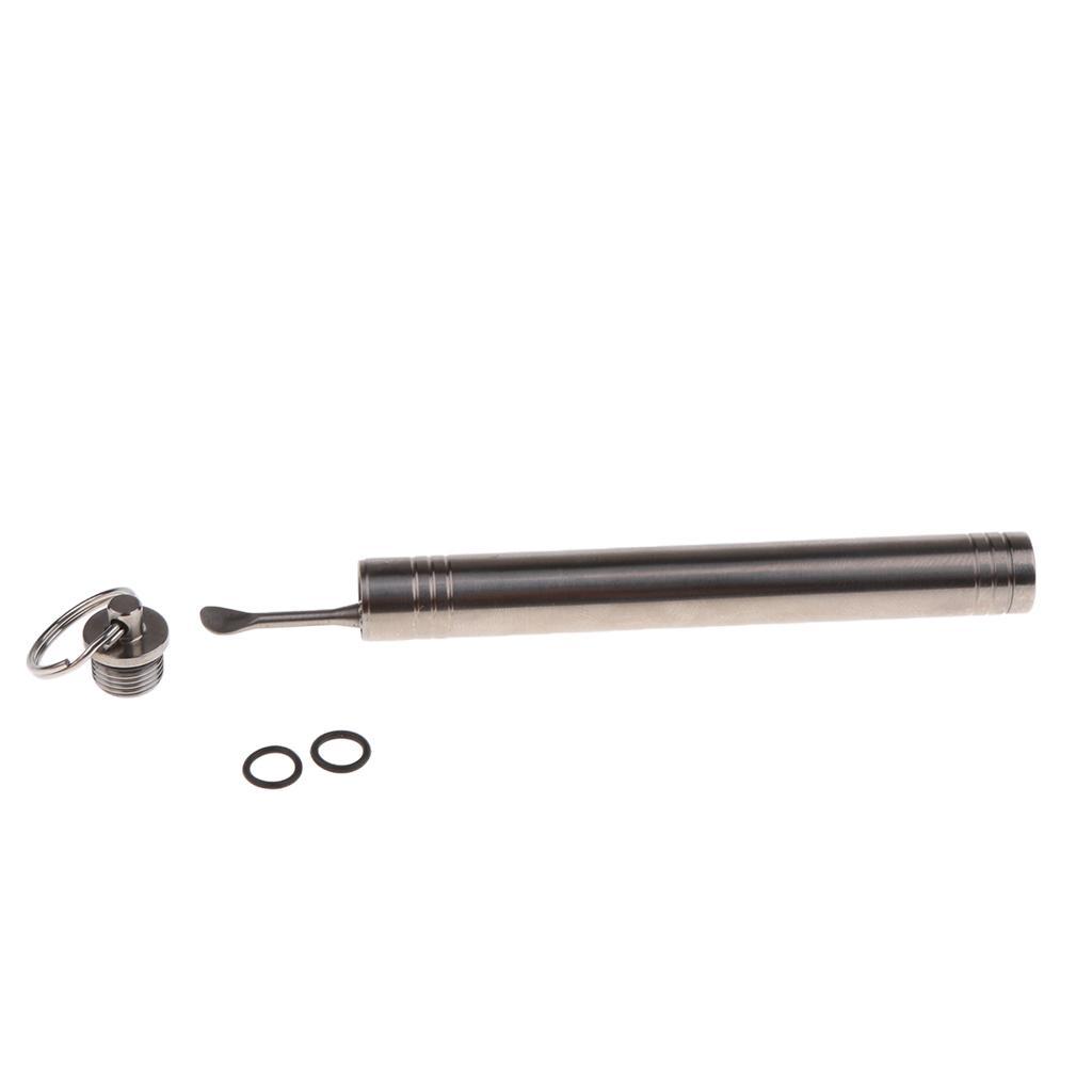 Pocket Titanium Alloy Camping Toothpick Box Ear Pick Holder with Ear Pick for Outdoor Activities