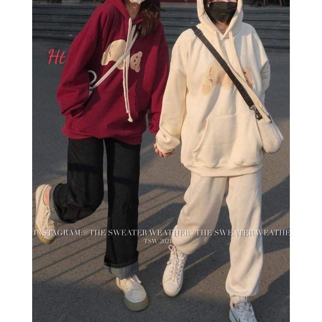 Áo hoodie Cotton gấu rơi đầu H2A