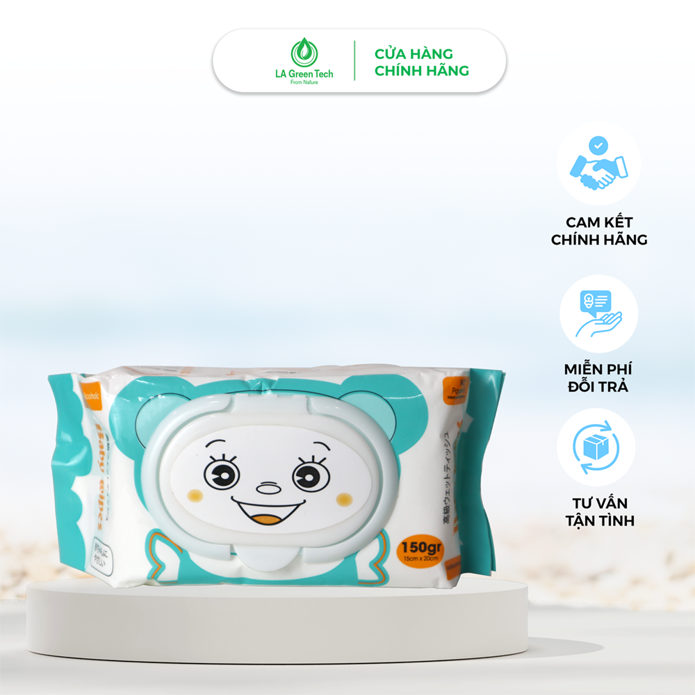 Khăn ướt không cồn, mềm mại, an toàn cho mọi loại da, đạt chuẩn sức khỏe SGS - 80 tờ/gói