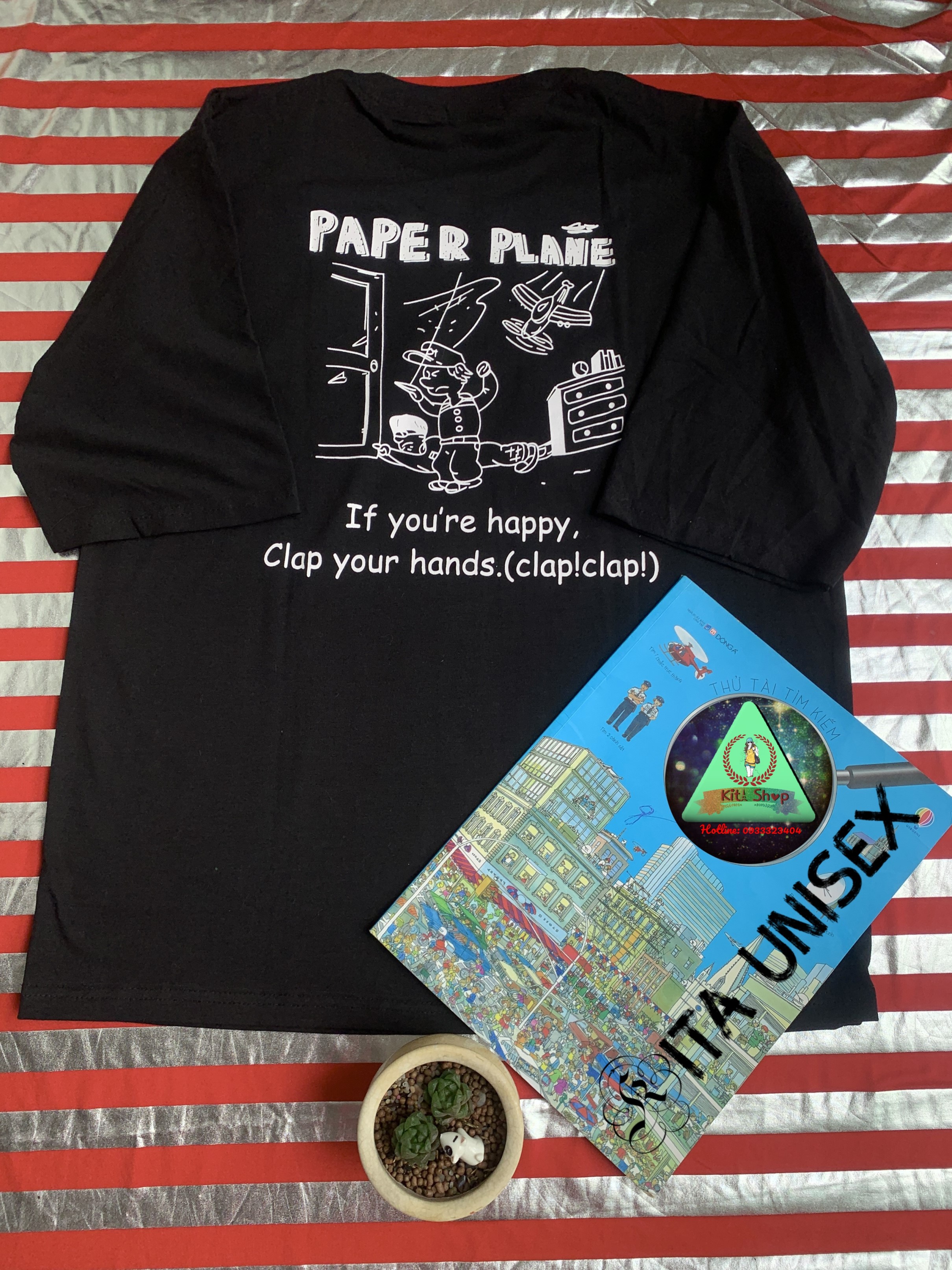 Áo Thun Nữ Tay Lỡ - Áo Phông Nam Nữ Form Rộng Unisex - PAPER PLANE - Vải Mềm Mịn Mát Dày Kita Unisex