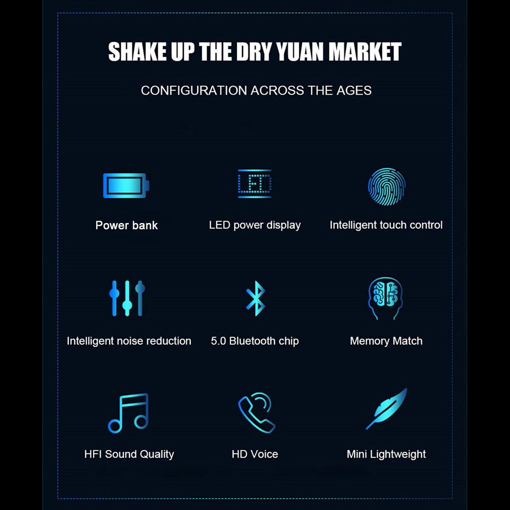 Tai Nghe Không Dây Bluetooth Tai Nghe TWS Stereo HD Tai Nghe Mini
