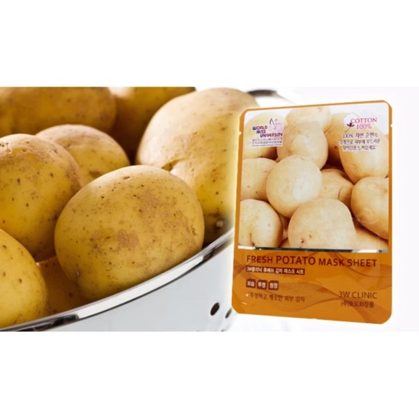 Combo 5 Mặt nạ dưỡng trắng da chiết xuất khoai tây 3W Clinic Fresh Potato Mask Sheet 23ml x 5