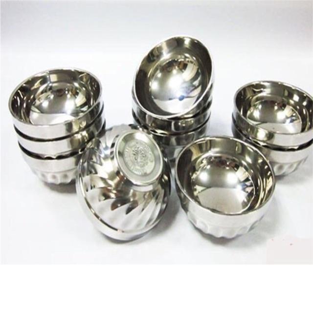 Set 10 Bát tô 14cm inox xoắn cách nhiệt
