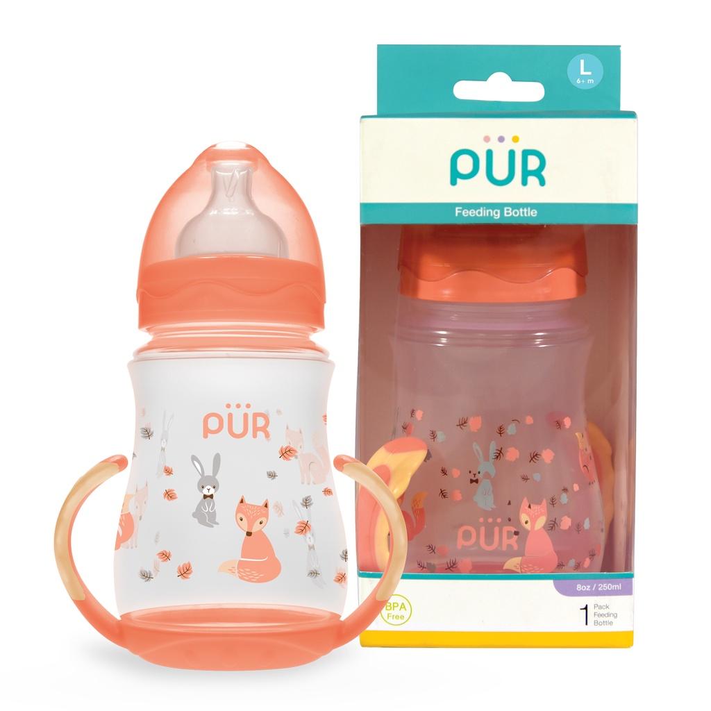 Bình sữa cổ rộng có quai phía đáy Pur 250ml