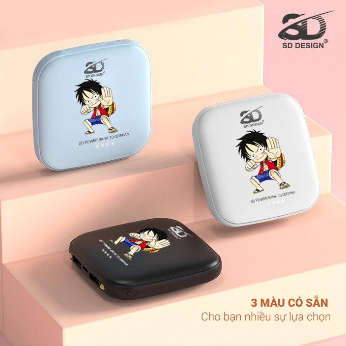 Sạc Dự Phòng Mini G04 10000mAh  SD Design Dùng Cho iPhone Samsung Xiaomi Oppo Tích Hợp Đèn Pin