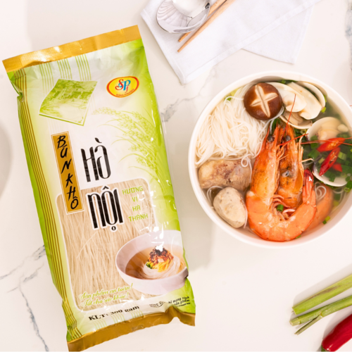 BÚN KHÔ HÀ NỘI (HỦ TIẾU/MIẾN GẠO) 500gr - - Hàng xuất khẩu Nhật