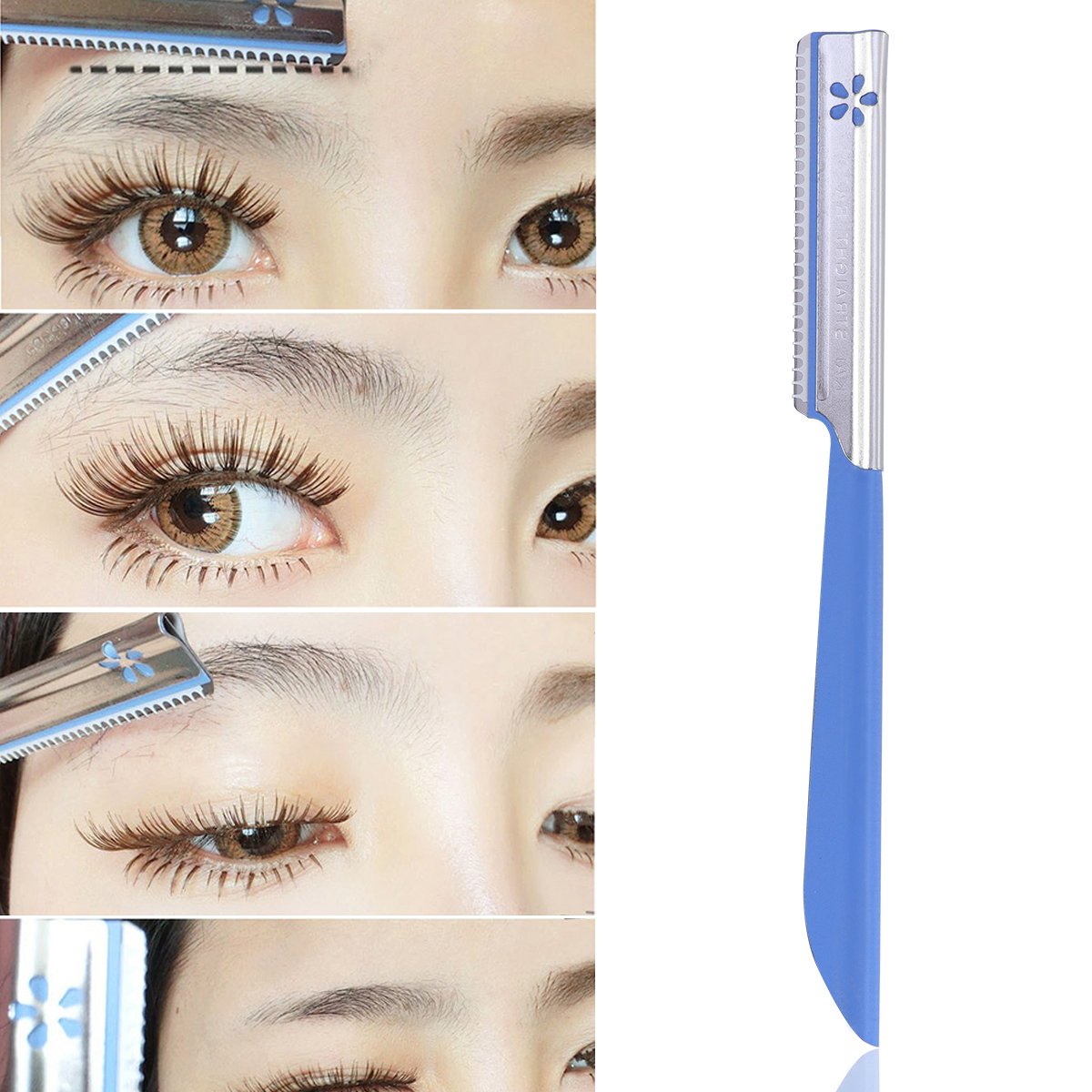 Dao Cạo Lông Mày Cán Dài Lưỡi Thép Không Gỉ Kai Beauty Guard 06616