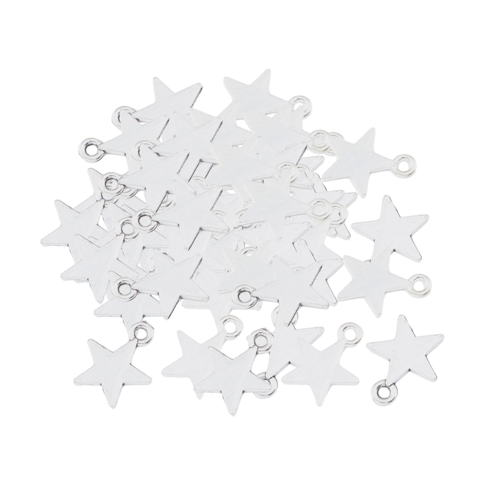 50x Five Pointed Star Charms Decorative Jewelry Making for DIY Crafting Hats