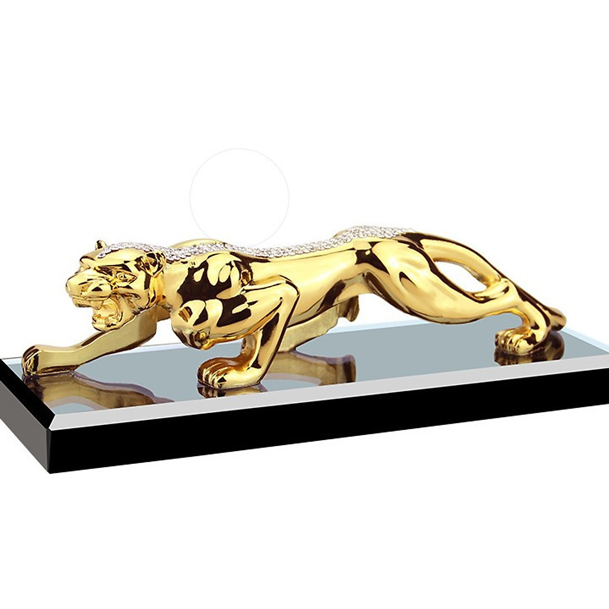 Tượng Con Báo Kim Tiền Đính Đá, Tượng Nước Hoa Kim Tiền Báo Trang Trí Taplo Xe Hơi, Bàn Làm Việc, Tượng Báo Kim Tiền