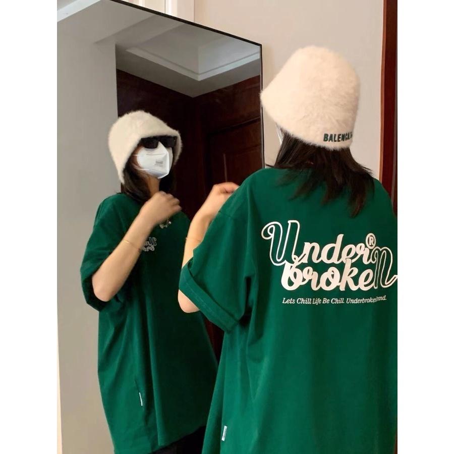 Áo thun phông rộng dài tay lỡ giấu quần nam nữ unisex UNDERBROKEN Xanh Lá 100% Cotton hàng Hottrend Kanimi