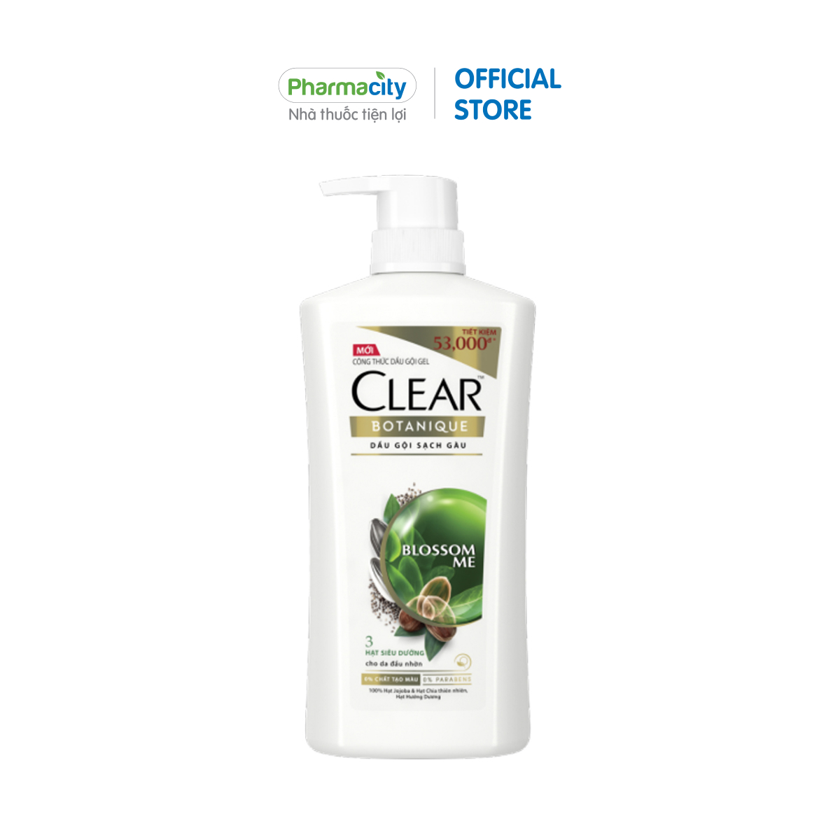 Dầu gội sạch gàu Clear Botanique 3 hạt siêu dưỡng cho da đầu nhờn (630g)