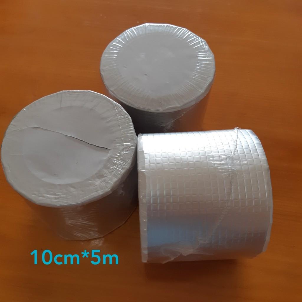 Cuộn keo dán khổ to (10CMx5M) siêu dính chống thấm chống dột vải bạt HDPE - cách nhiệt, độ bền10 năm