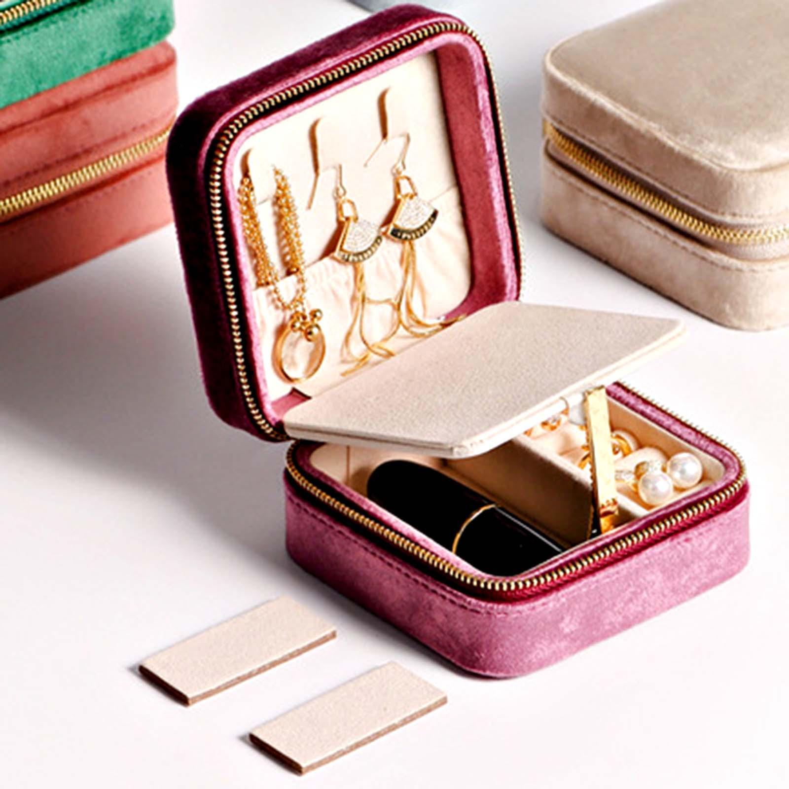 Jewelry Organizer Box, with Mirror  Case for Travel Rings Women Girls