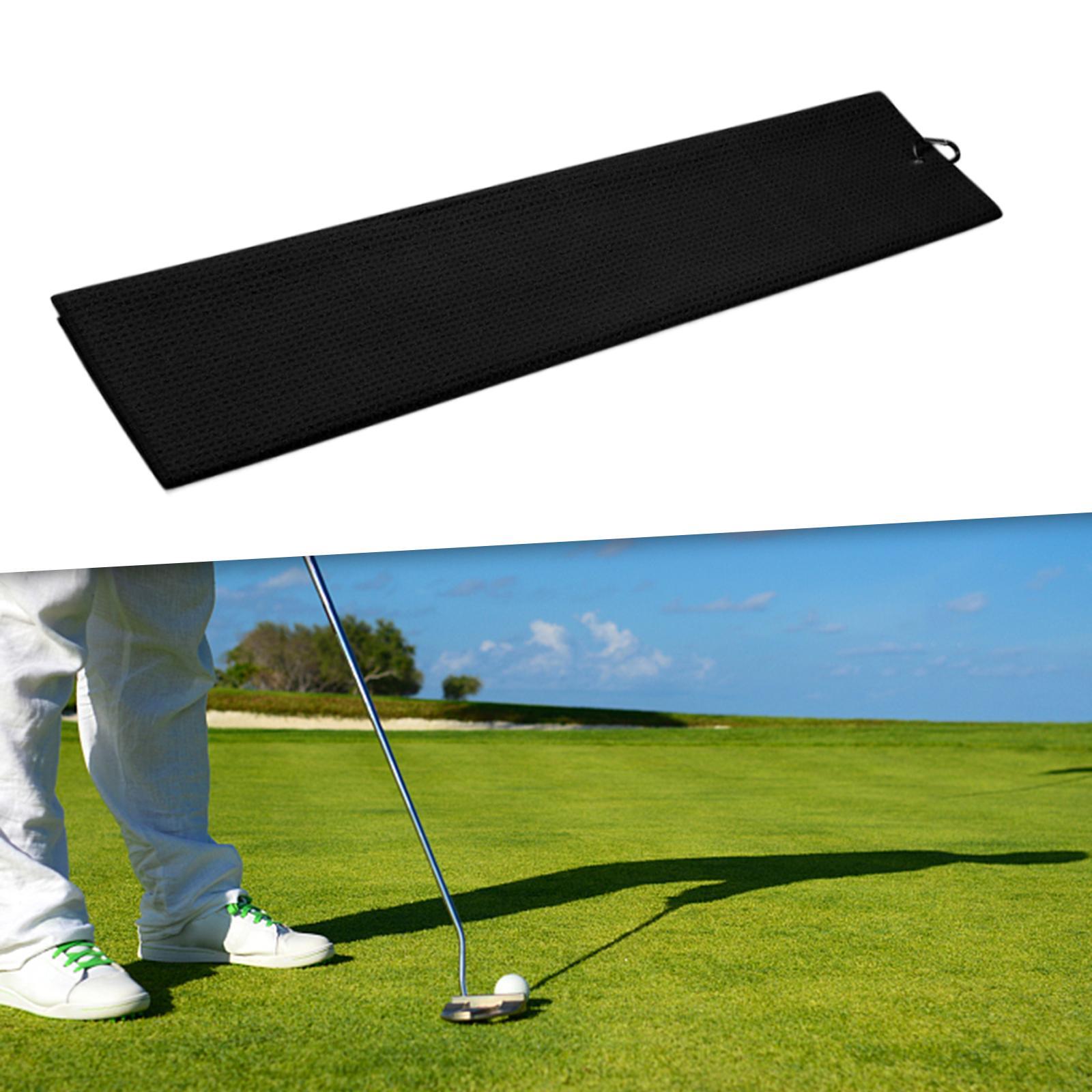 Golf Towel Lightweight with Carabiner Waffle Pattern Golf Towel for Golf Bag