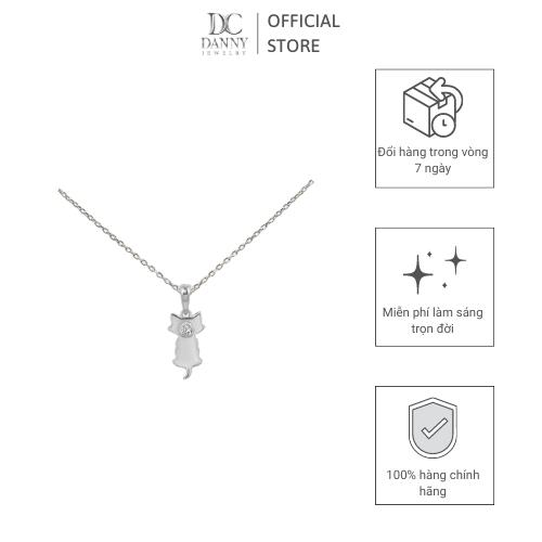 Mặt Dây Danny Jewelry Bạc 925 Xi Rhodium Con Mèo Đính Đá CZ MD034