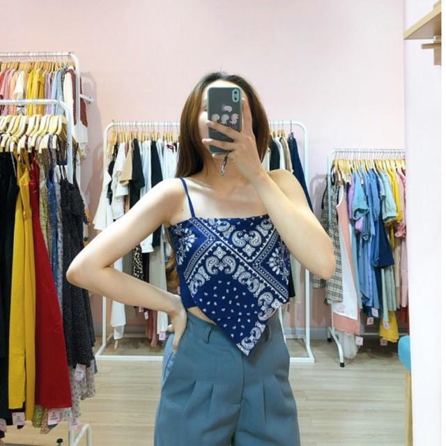 ÁO 2 DÂY THỔ CẨM PHỐI BRA LEN - MÈO IN DA HOUSE