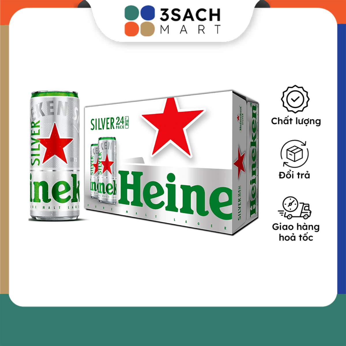 Thùng 24 - Bia Heineken Silver (Lon 330Ml)