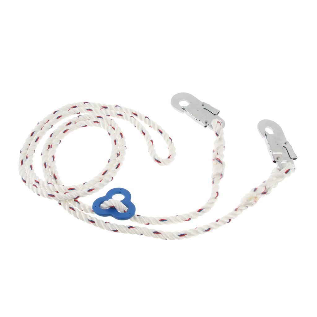 23KN Climbing Fall Protection Lanyard Harness Rope Belt with Carabiner Outdoor Sports Accessories