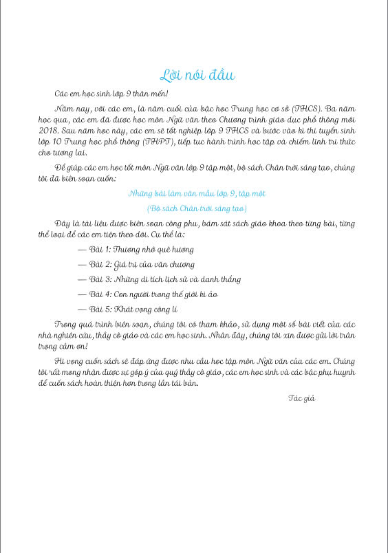 Sách - Những Bài Làm Văn Mẫu Lớp 9 - Chân Trời Sáng Tạo - ndbooks