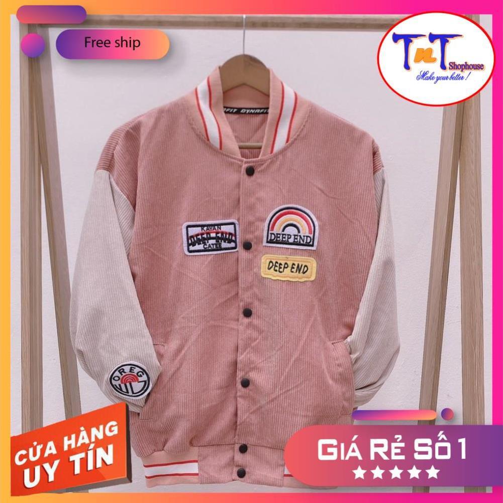 AKN01 Áo khoác nhung bomber nữ in hình cầu vồng, thời trang chất lừ cho công sở, sinh viên học sinh