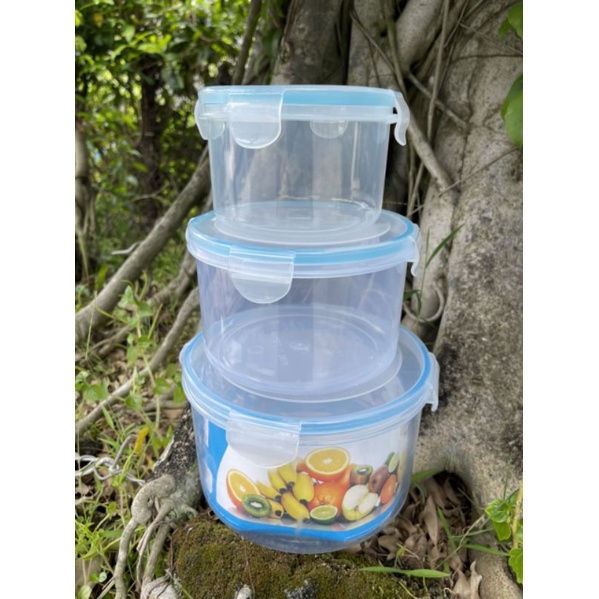 Bộ 3 Hộp Đựng Thực Phẩm Hình TRÒN Việt Nhật, Hộp lạnh Trữ Thực Phẩm HA11 - Egreen Dùng 1 Lần