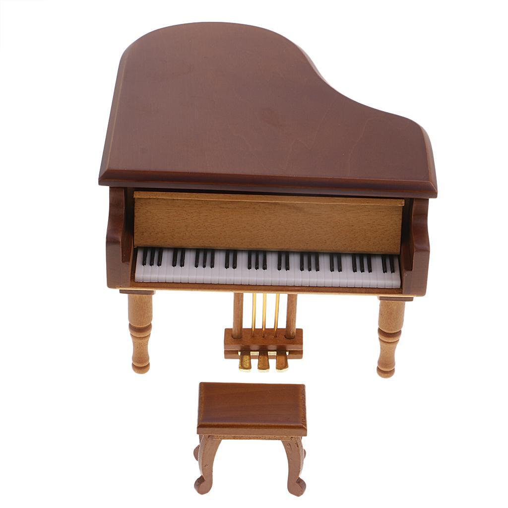 Retro Wooden Music Box - 5 Music for Choice - Musical Box Piano Style Melody for Birthday Gift