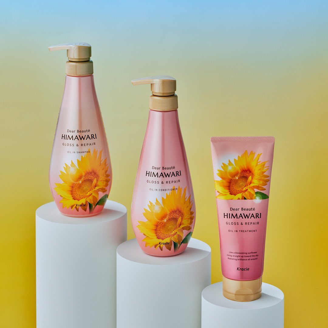 Combo Dầu Gội Và Dầu Xả Himawari Phục Hồi, Dưỡng Tóc Óng Ả Kracie Dear Beaute Himawari (Combo 2 Chai)
