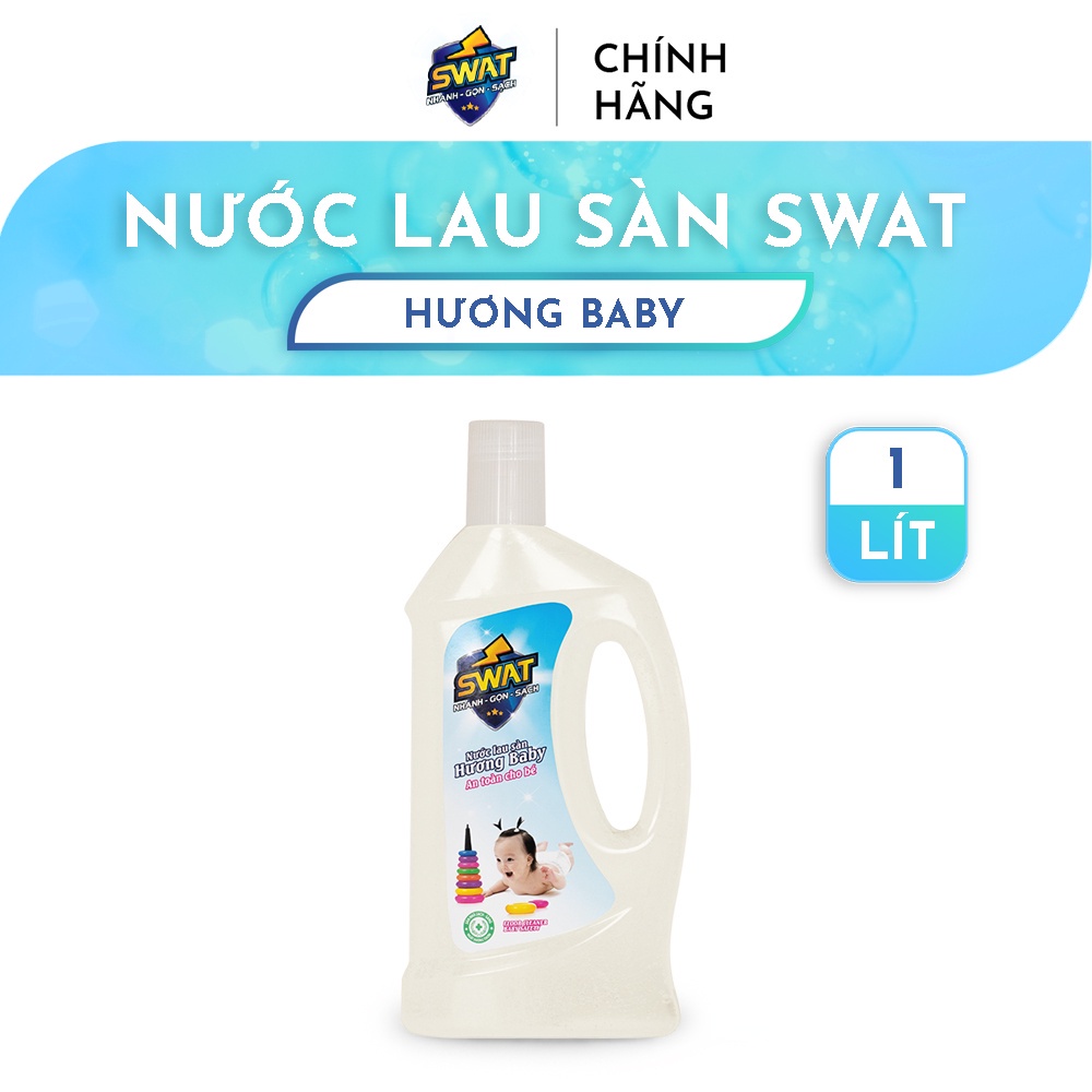 Nước Lau Sàn SWAT Baby An Toàn Cho Bé Chai 1L Tiện Lợi