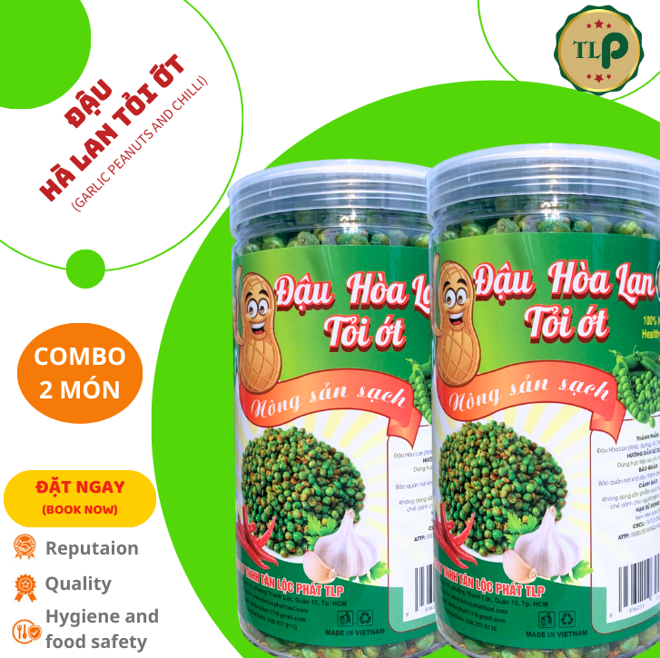 ĐẬU HÀ LAN TỎI ỚT TÂN LỘC PHÁT COMBO 2 HŨ - MỖI HŨ 300G