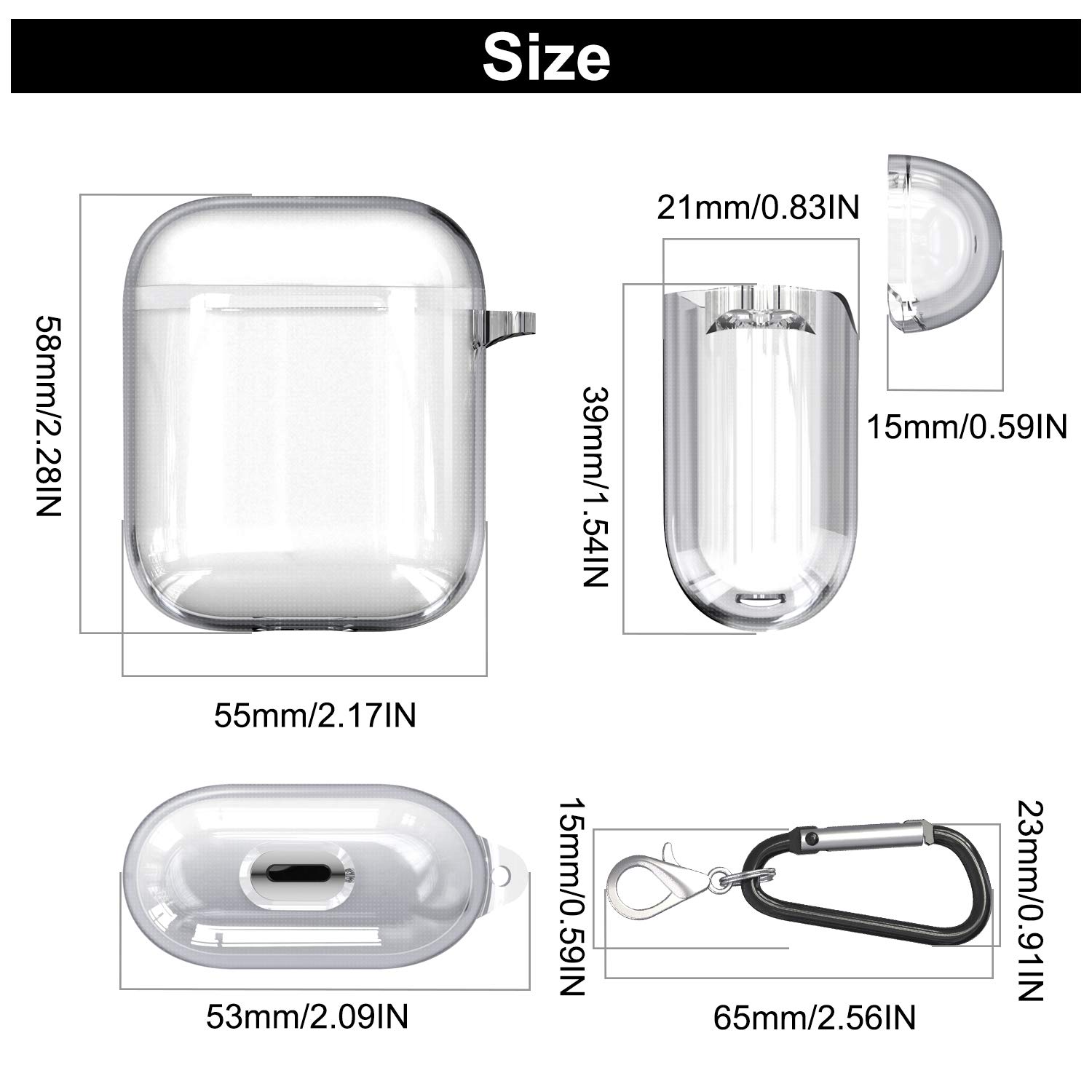 Bao case chống sốc trong suốt cho Airpods 1 / 2 hiệu Likgus Crystal Shell - Mỏng 0.8mm, bảo vệ toàn diện, vật liệu cao cấp - Hàng nhập khẩu