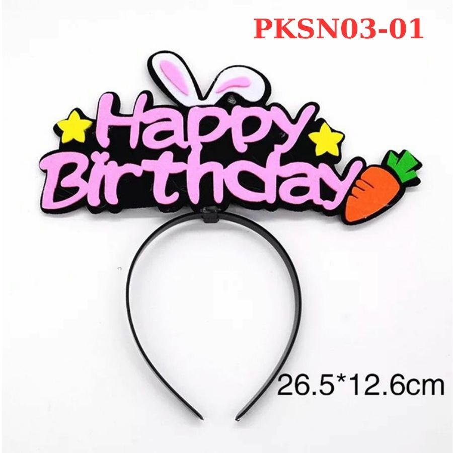 Băng Đô Cài Đầu Happy Birthday Có Đèn LED Phụ Kiện Chụp Hình Sinh Nhật Siêu Kute Cho Em Bé Người Lớn - PKSN03